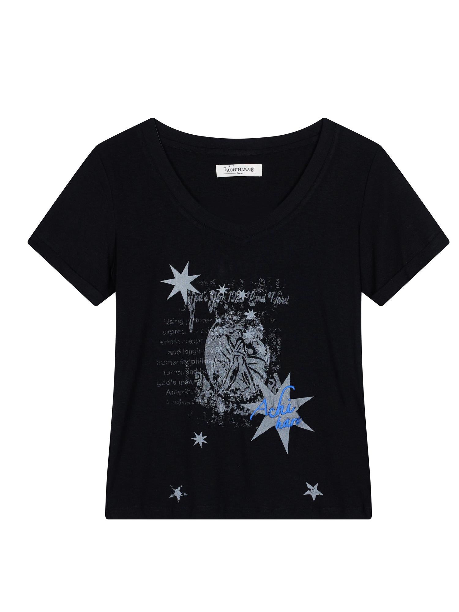 Achihara Sneezing Star 2.0 Tee V-Neck T-Shirt Long-Sleeve