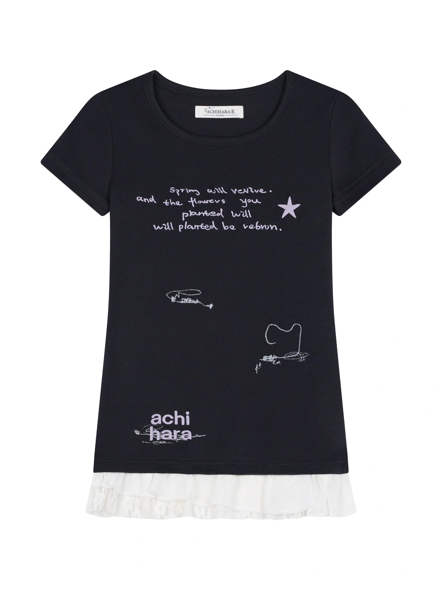 Time Bandage Floral Trim Tee