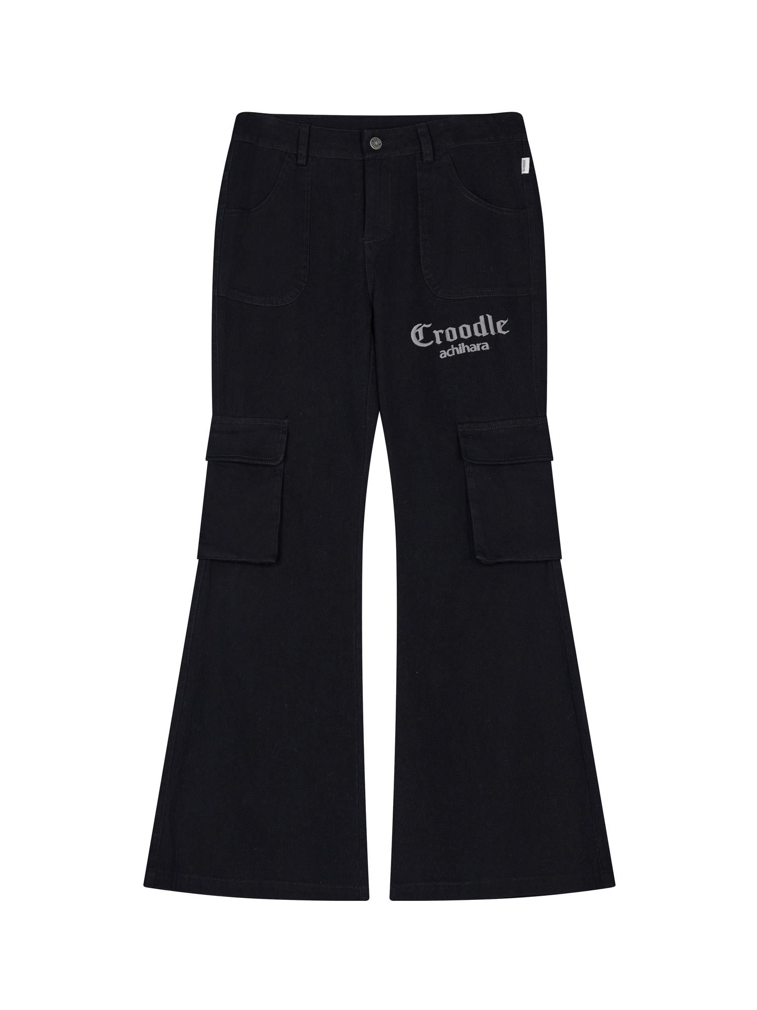 Achihara Gothic Pigeon Low Rise Flare Cargo Pants