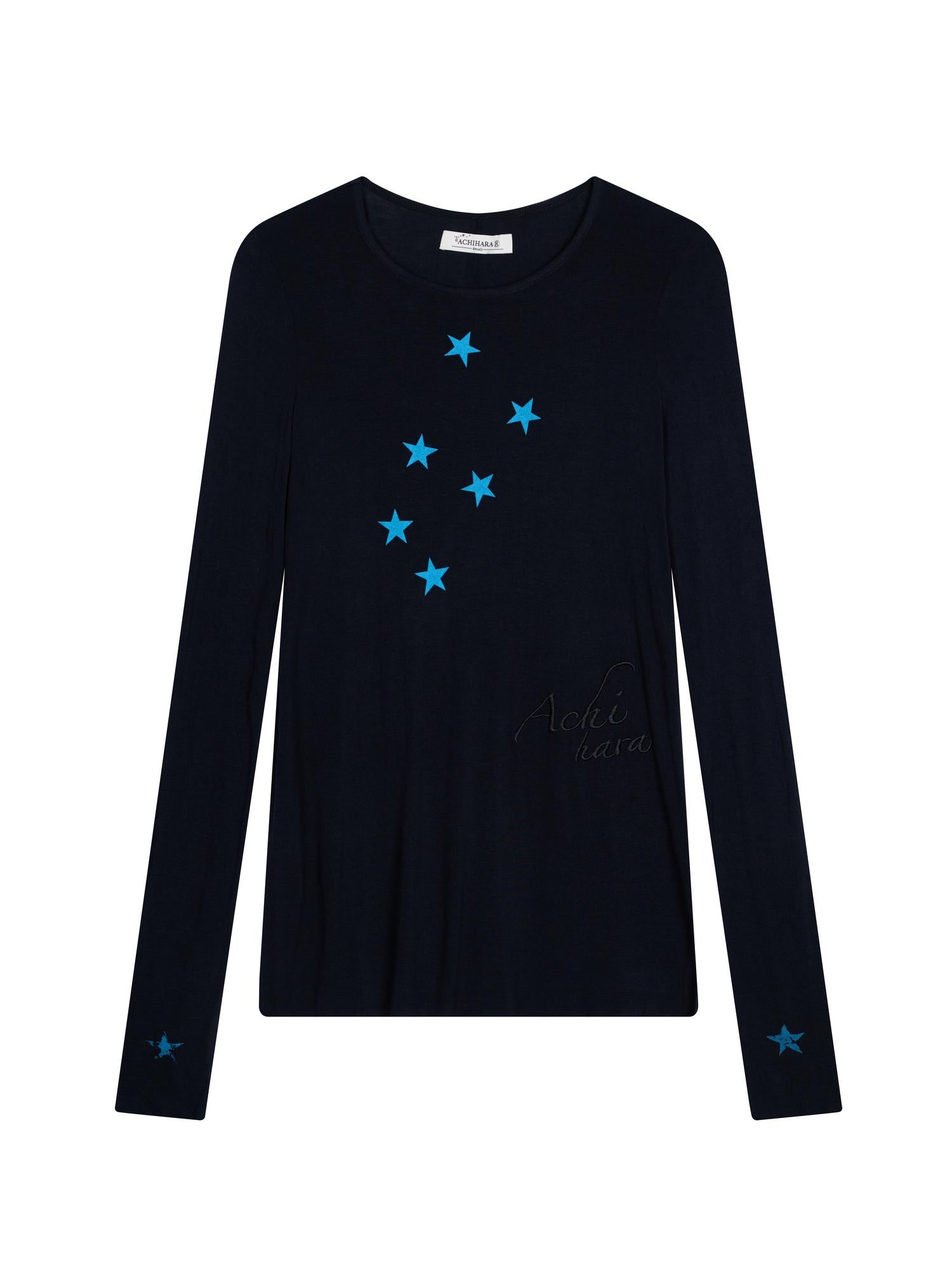 Achihara Starry Sunscreen Print Knit Tee