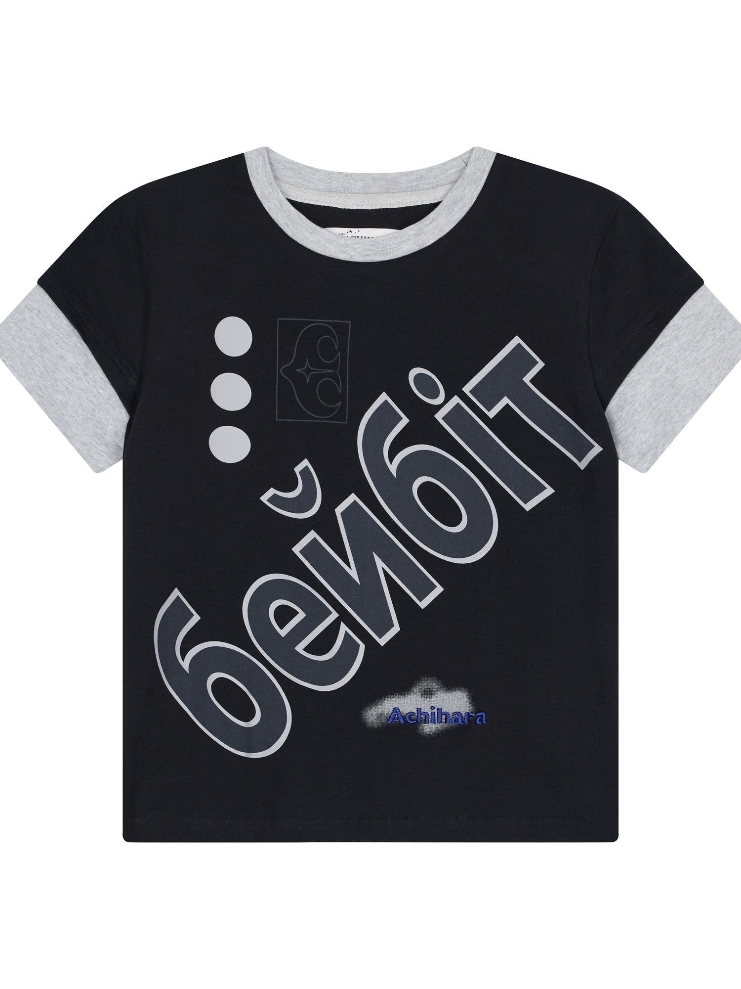 Achihara Gemini Cotton Tee With Kazakh Print