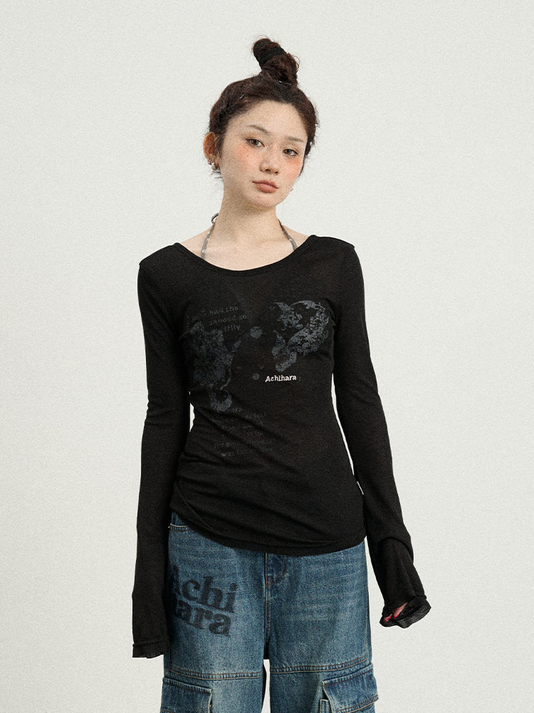 Achihara Fish Princess Long Sleeve T-shirt