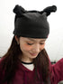 Twist Ear Knit Cap With Adjustable Cat Ears