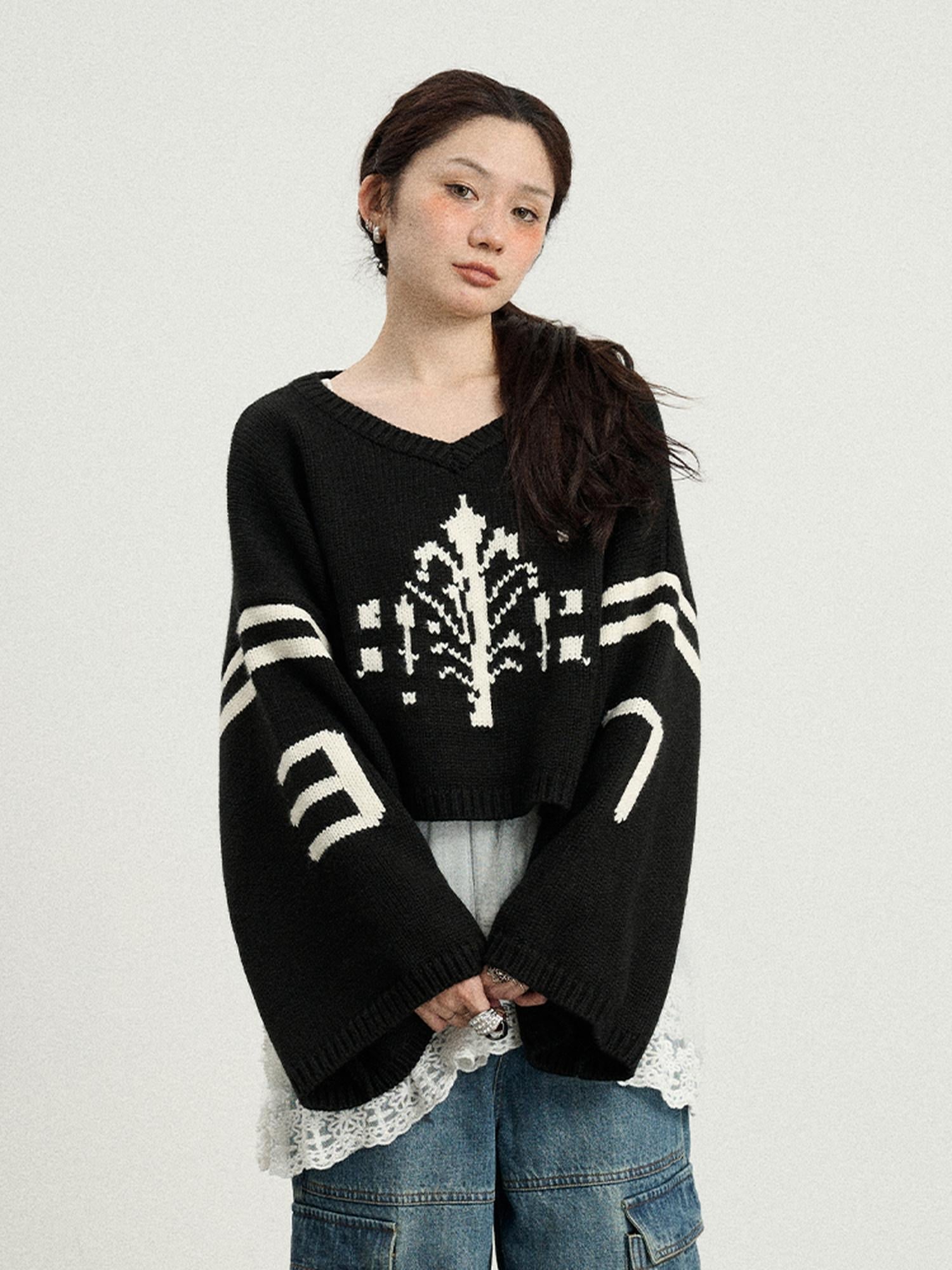 Achihara Snowpine Sword Knit Sweater