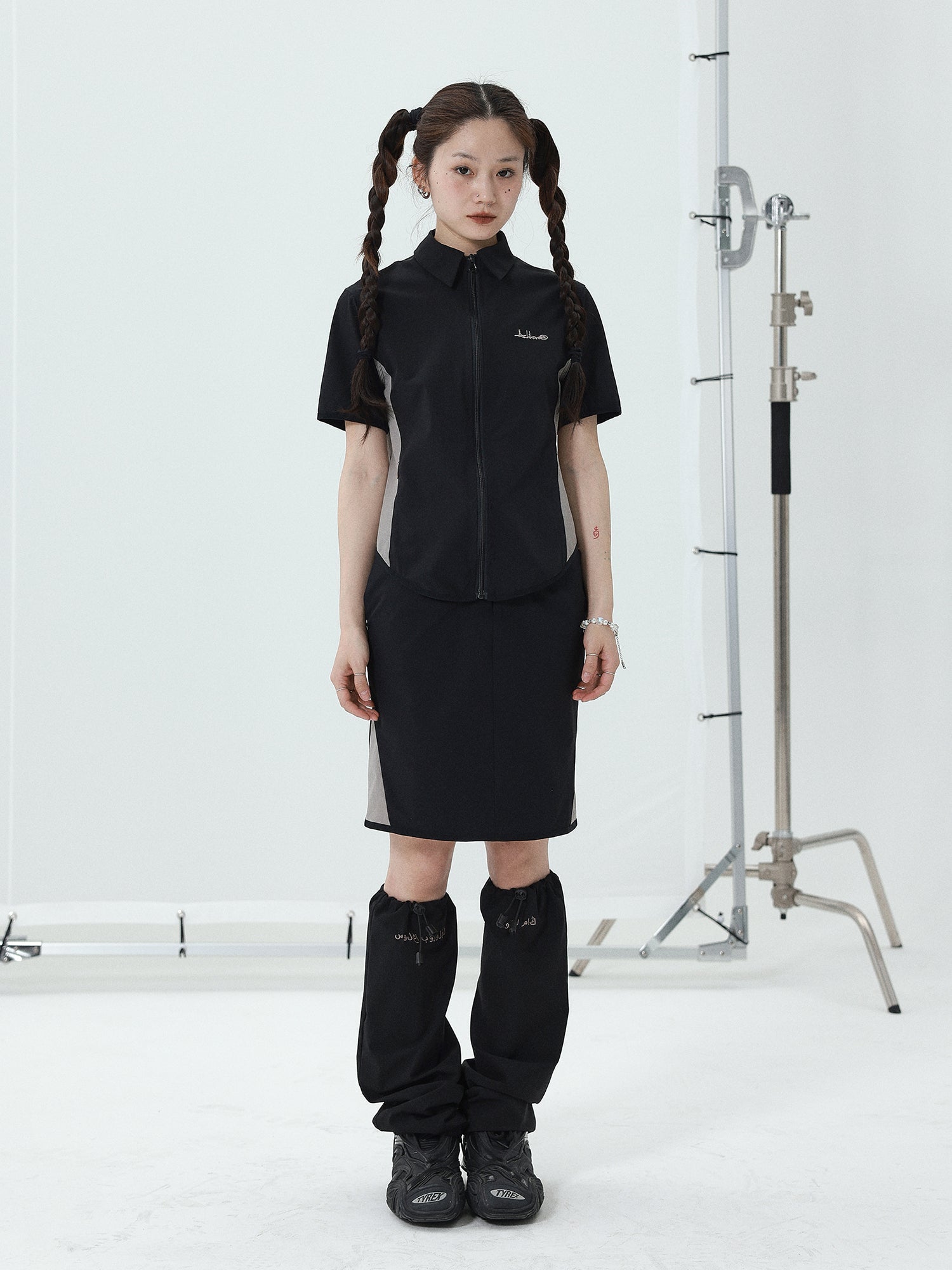 Achihara Women Short Sleeve Shirt And Skirt Set 2025 Summer