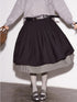 DIDDI MODA Black White Checkered Layered Winter A Line Skirt