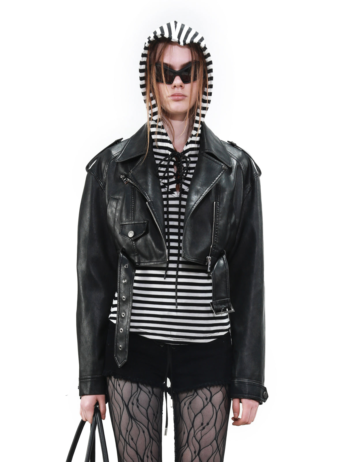 UpdateNN NORTH NODE Vintage Cropped Biker Jacket