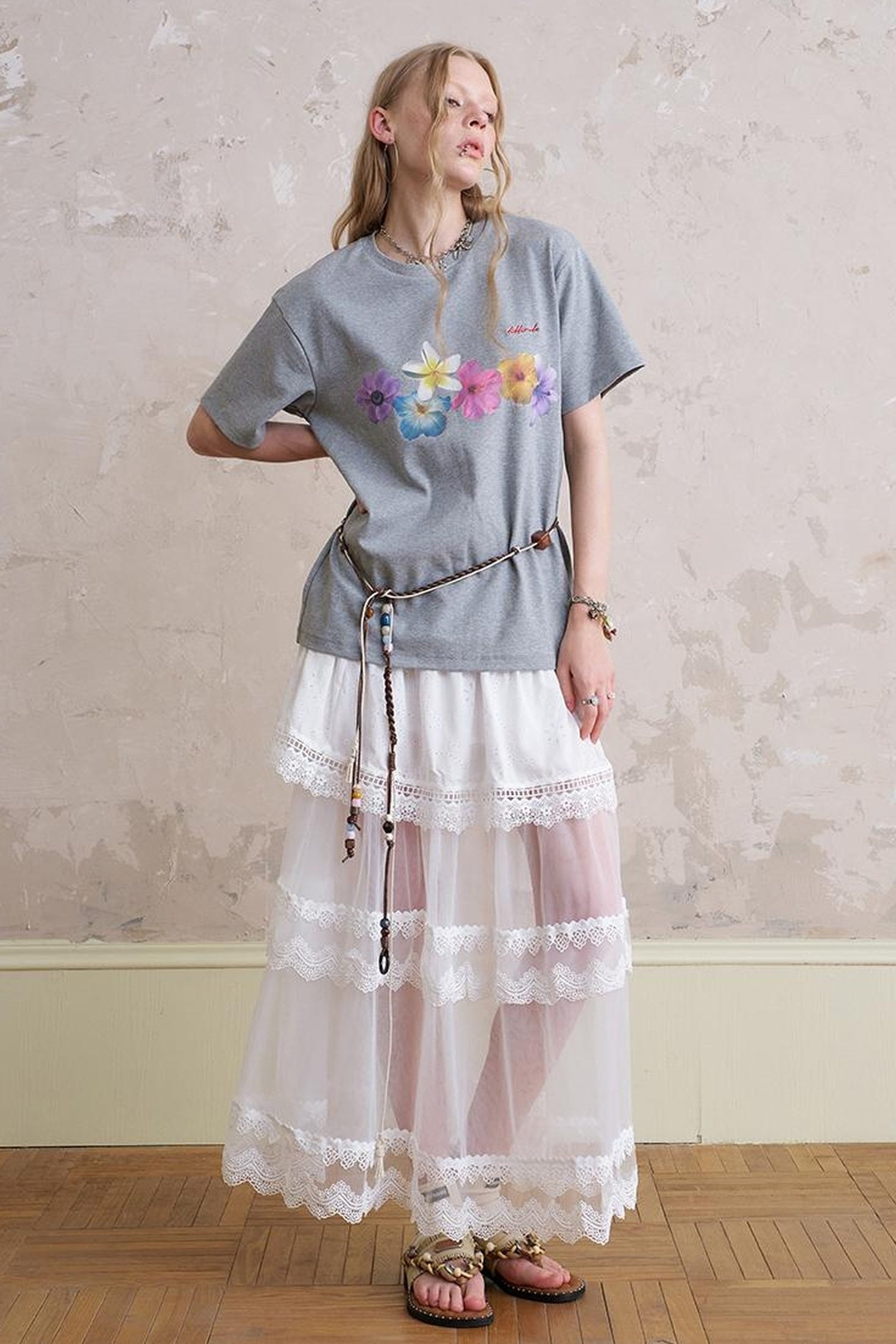 DIDDI MODA Blooming Floral Print Cotton Tee