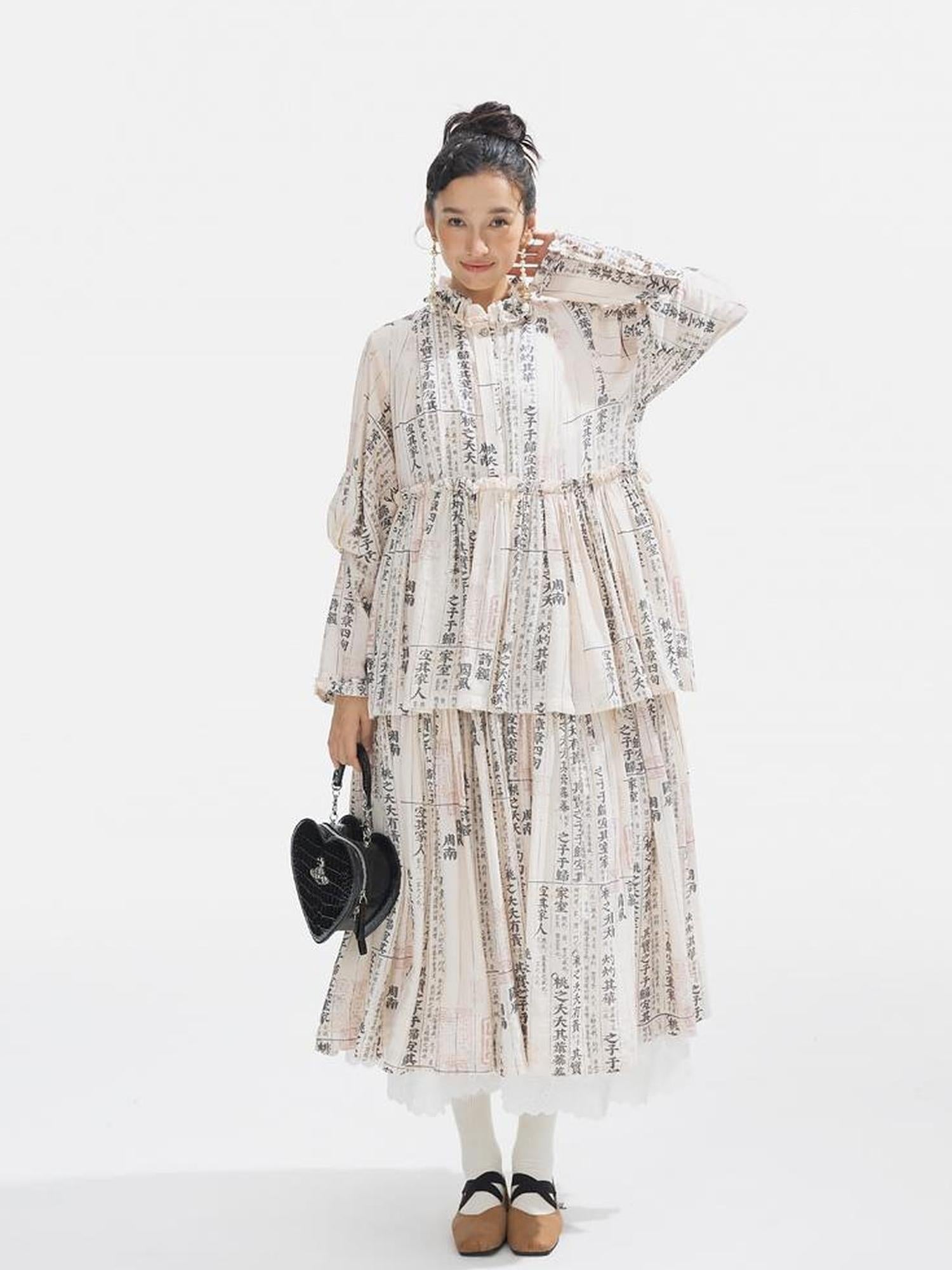 Sweet Mi Blooming Peach Vintage Lace Maxi Dress