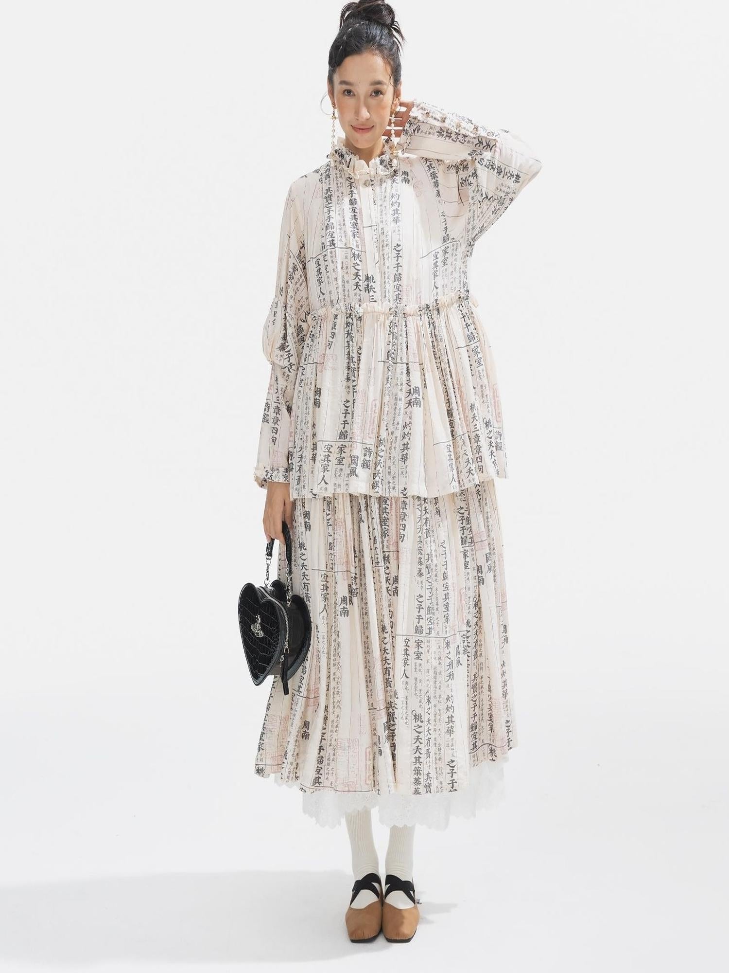 Sweet Mi Blooming Peach Vintage Lace Maxi Dress