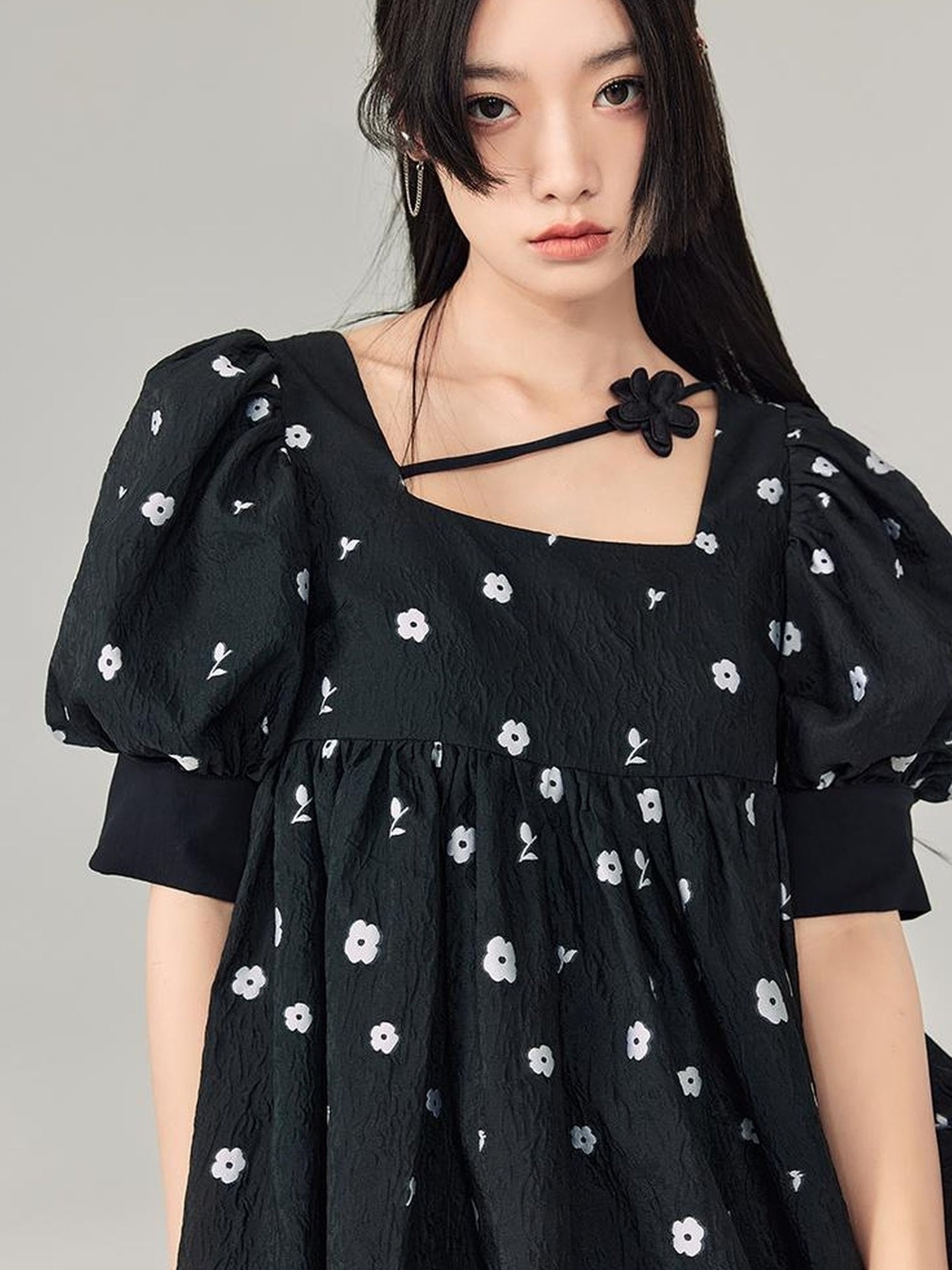 DIDDI MODA Blossom Sleeve Floral Tie Princess Dress