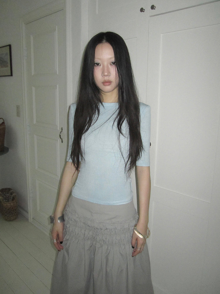 ang project Summer Slim Fit Pure Color Stretch Tee