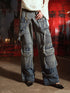 UpdateNN NORTH NODE Vintage Washed Cargo Denim Wide Leg Trousers