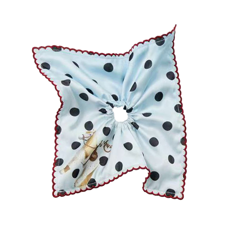Vintage Polka Dot Pony Print Scarf Tie Hair Accessory