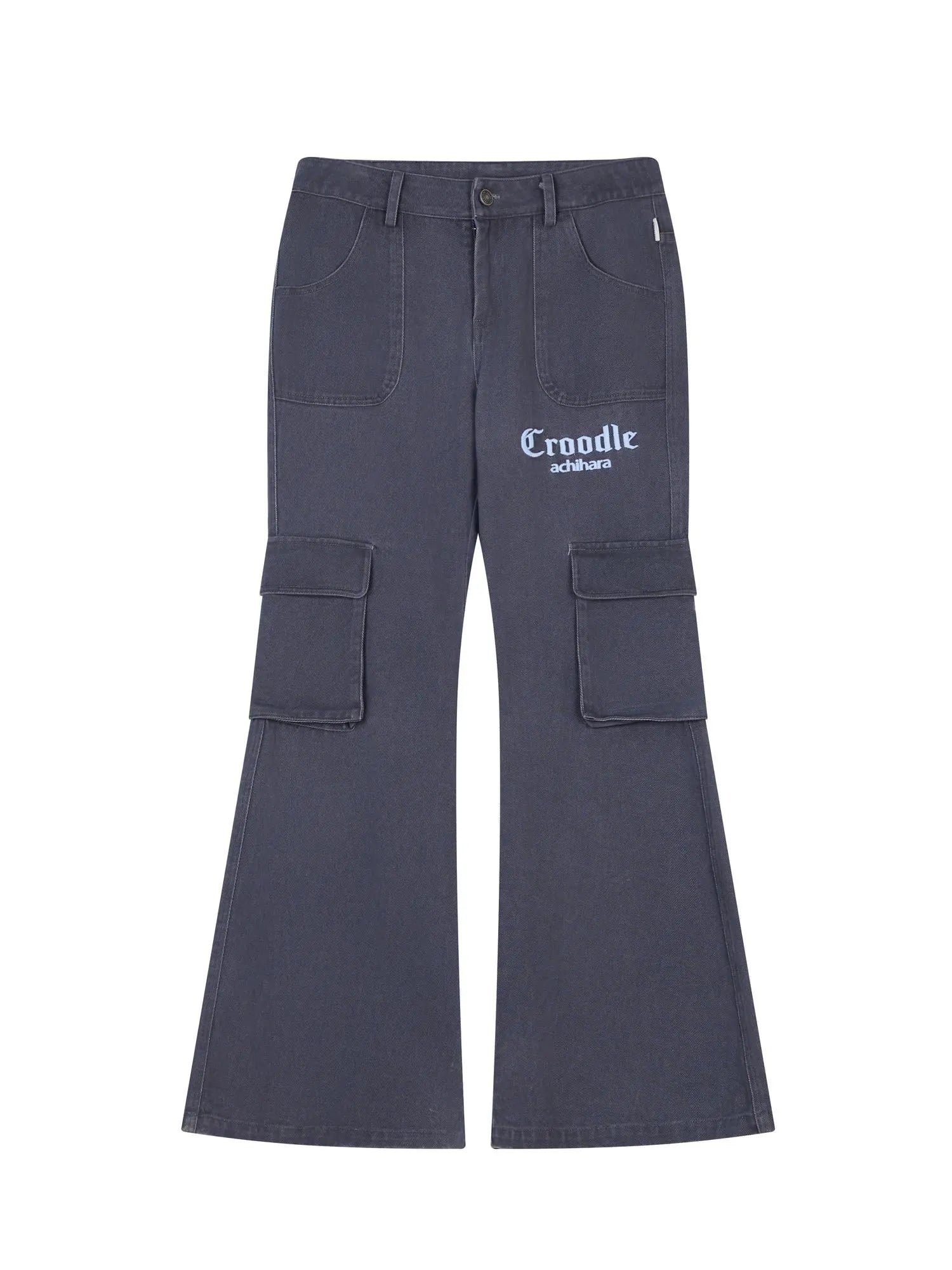 Gothic Pigeon Low Rise Flare Cargo Pants