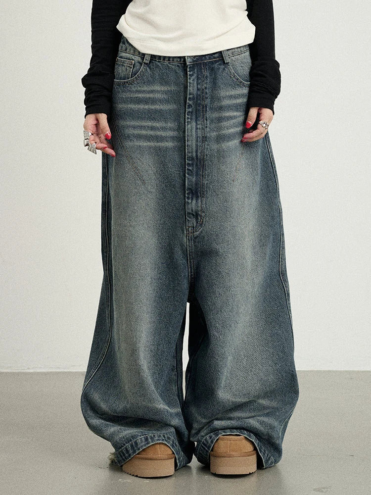Drop Crotch Baggy Jeans Oversized Wide Leg Trousers