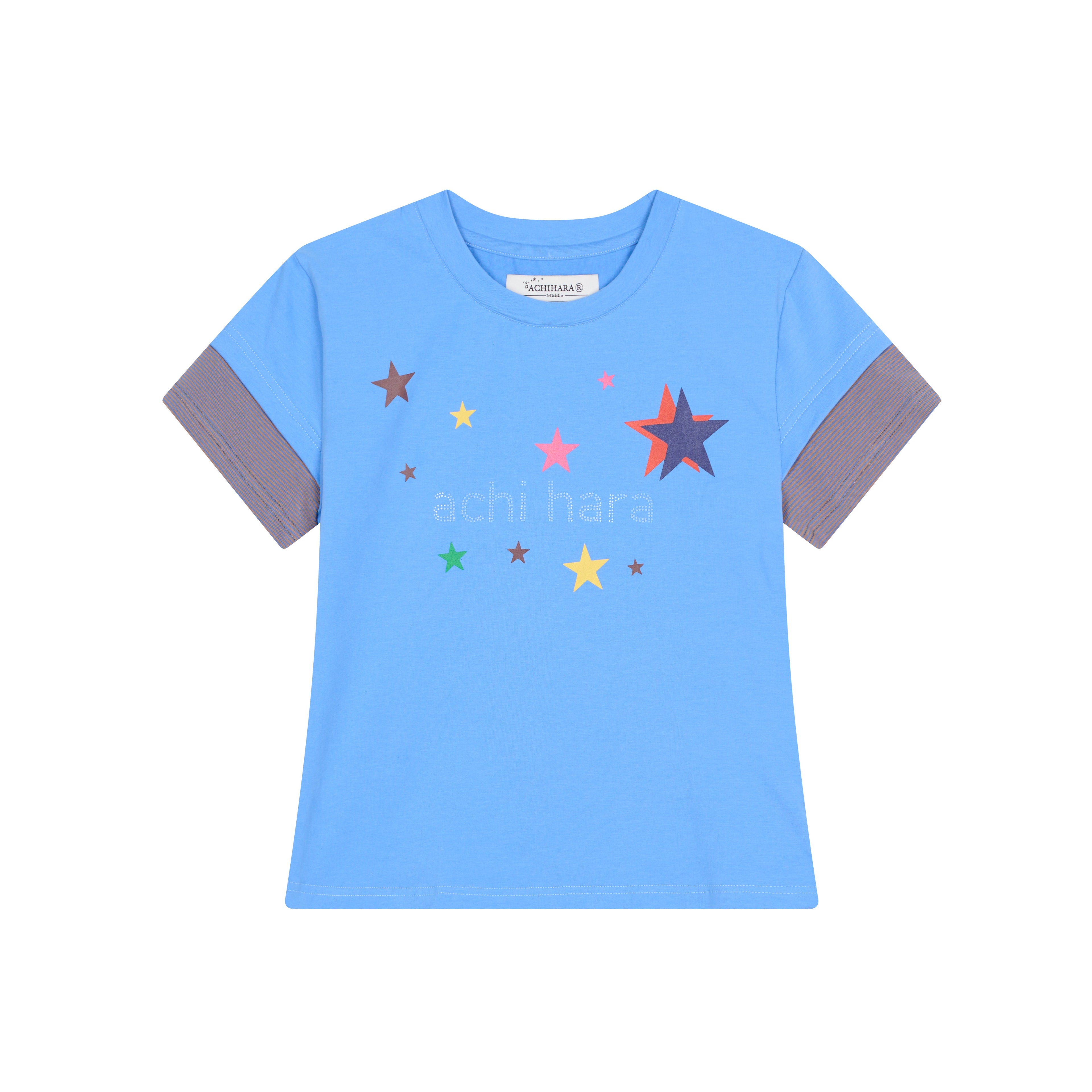 Achihara Jumping Sugar Starry Tee V Neck T Shirt Long Sleeve