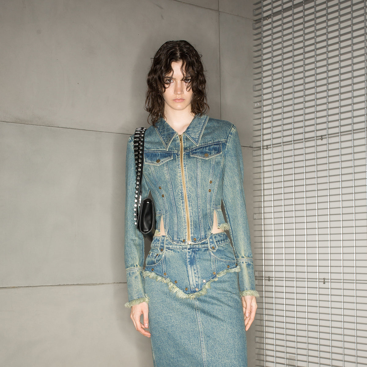 NN NORTH NODE Distressed Frayed Denim Set 2024 Ss