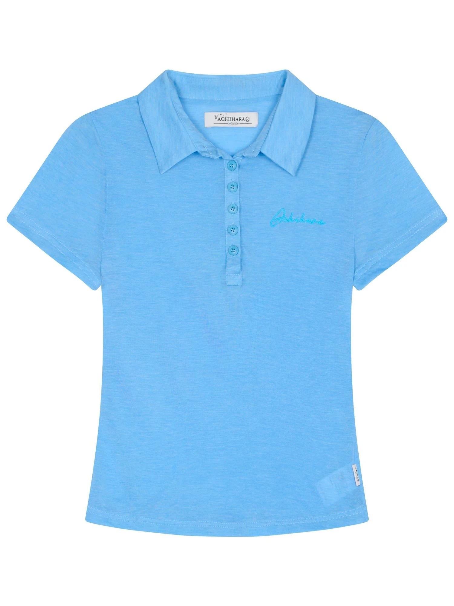 Glassine Polo Tee Slim Fit Breathable Short Sleeve Top