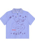 Digital Dragon Polo Tee V-neck T-shirt Long-Sleeve