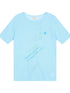 Sea Salt French Print Cropped Tee V-Neck T-Shirt Long-Sleeve