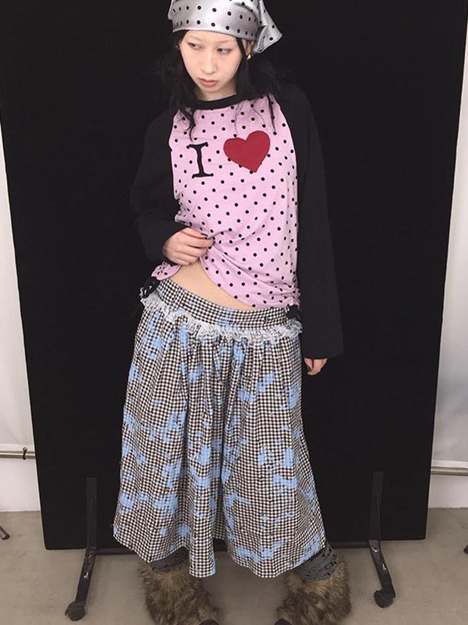 Ttsunami Blue Splatter Print Flared Midi Skirt With Layers Skirts