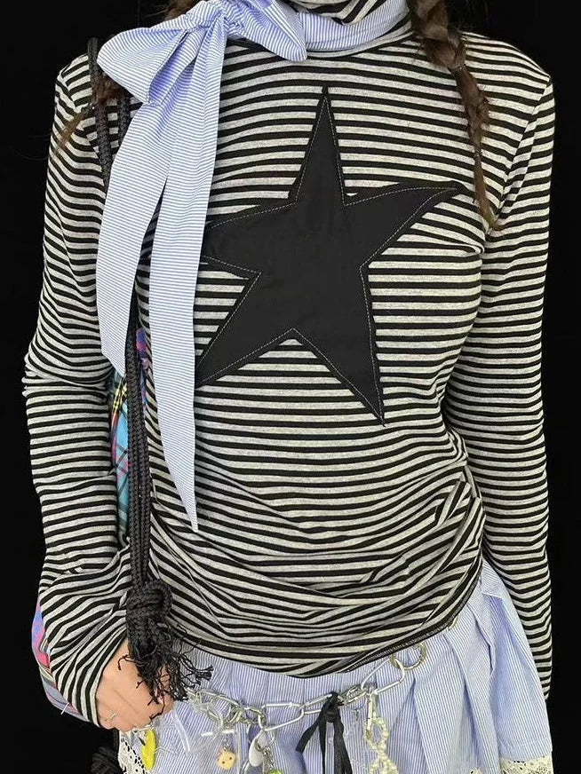 Blue Striped Scarf For Fall Winter Neck Warmer Accessories