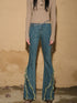 Original Design Flared Denim With Fringe Hem