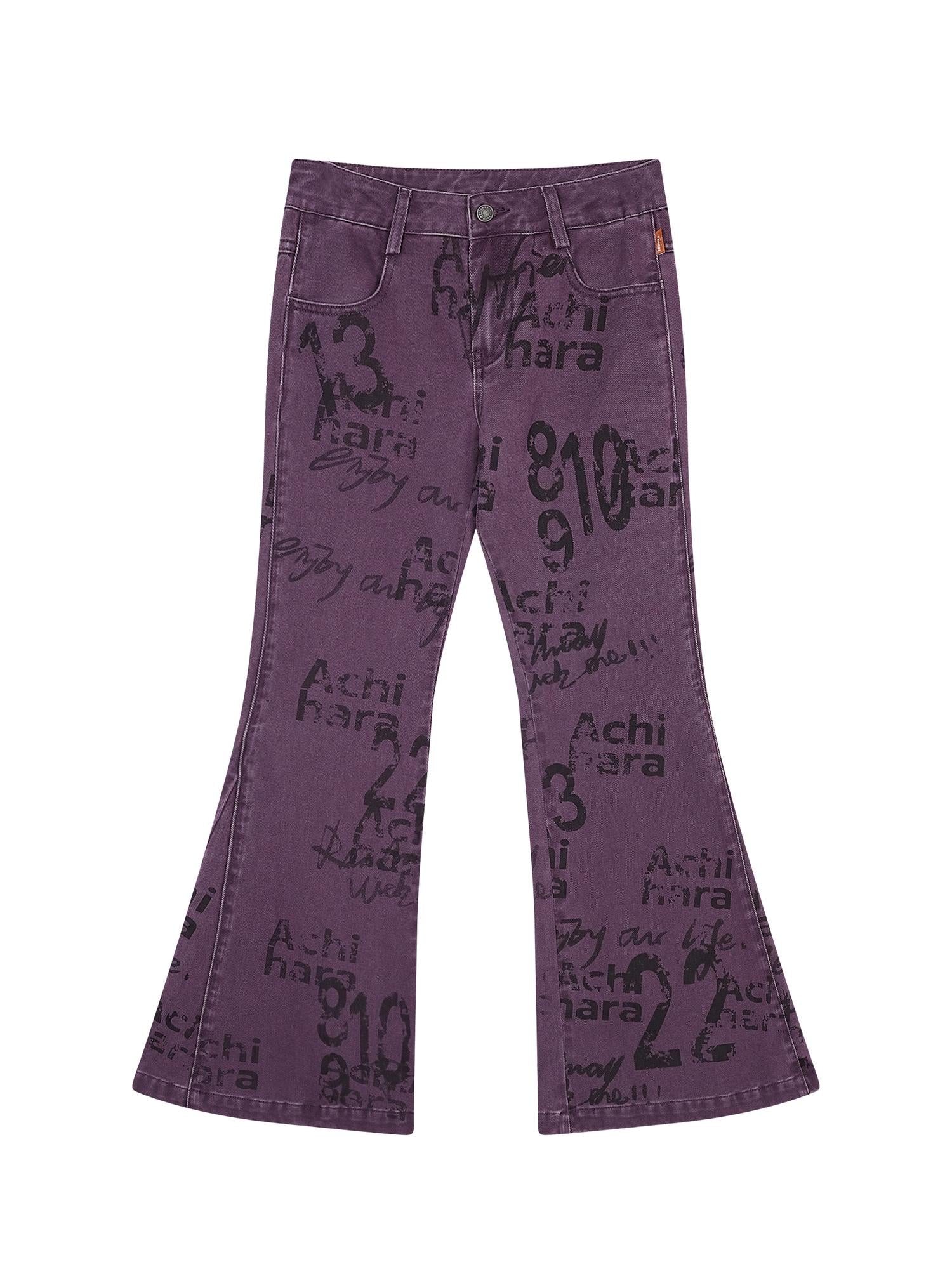 Achihara Blueberry Flare Denim Pants