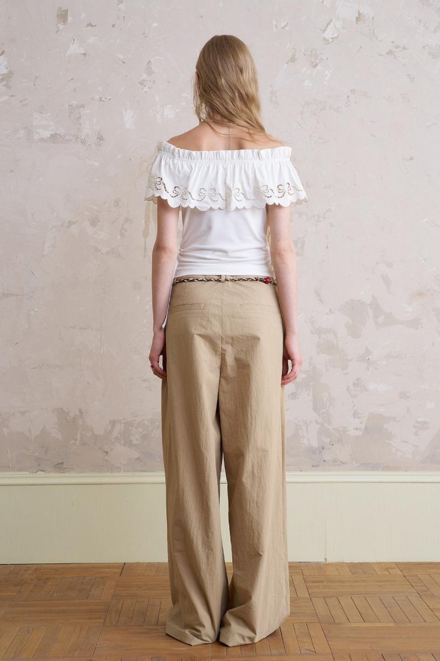 DIDDI MODA Bohemian Beaded Wide Leg Pants With DIY Waist Chain