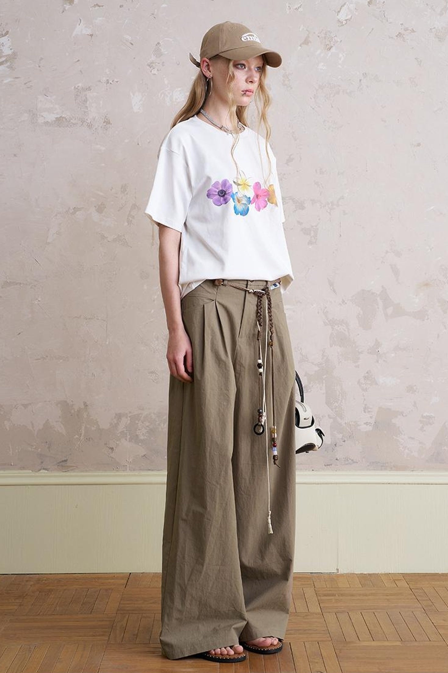 DIDDI MODA Bohemian Beaded Wide Leg Pants With DIY Waist Chain