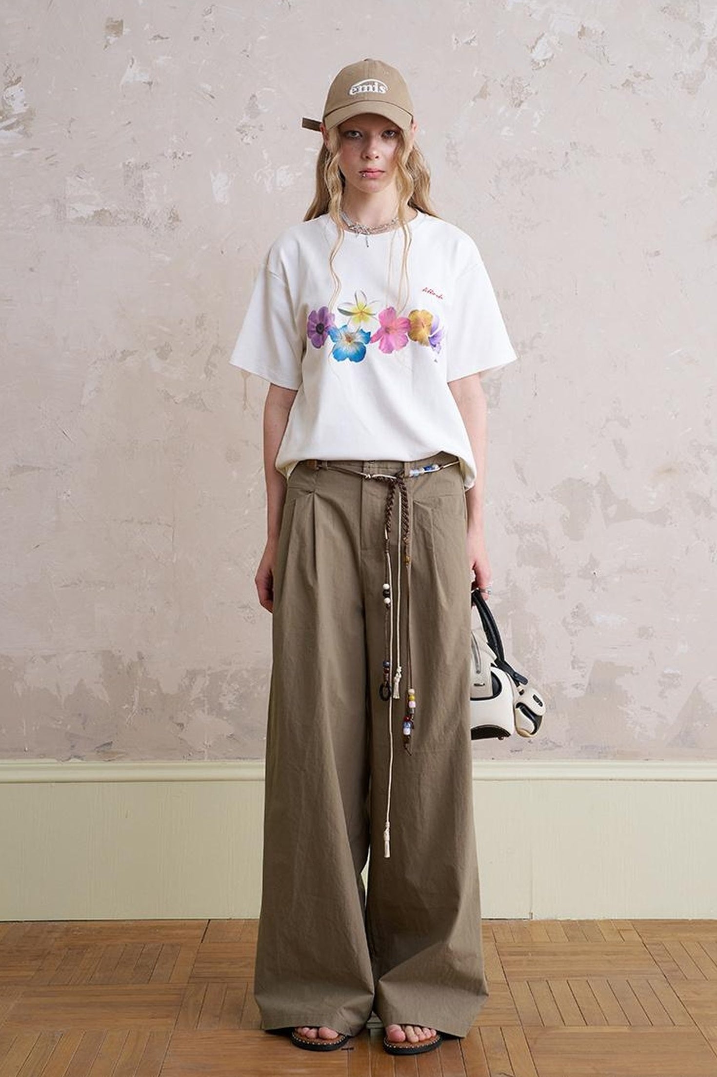 DIDDI MODA Bohemian Beaded Wide Leg Pants With DIY Waist Chain