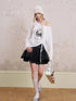 Bohemian Bow Pony Print Cropped Sleeve Tee