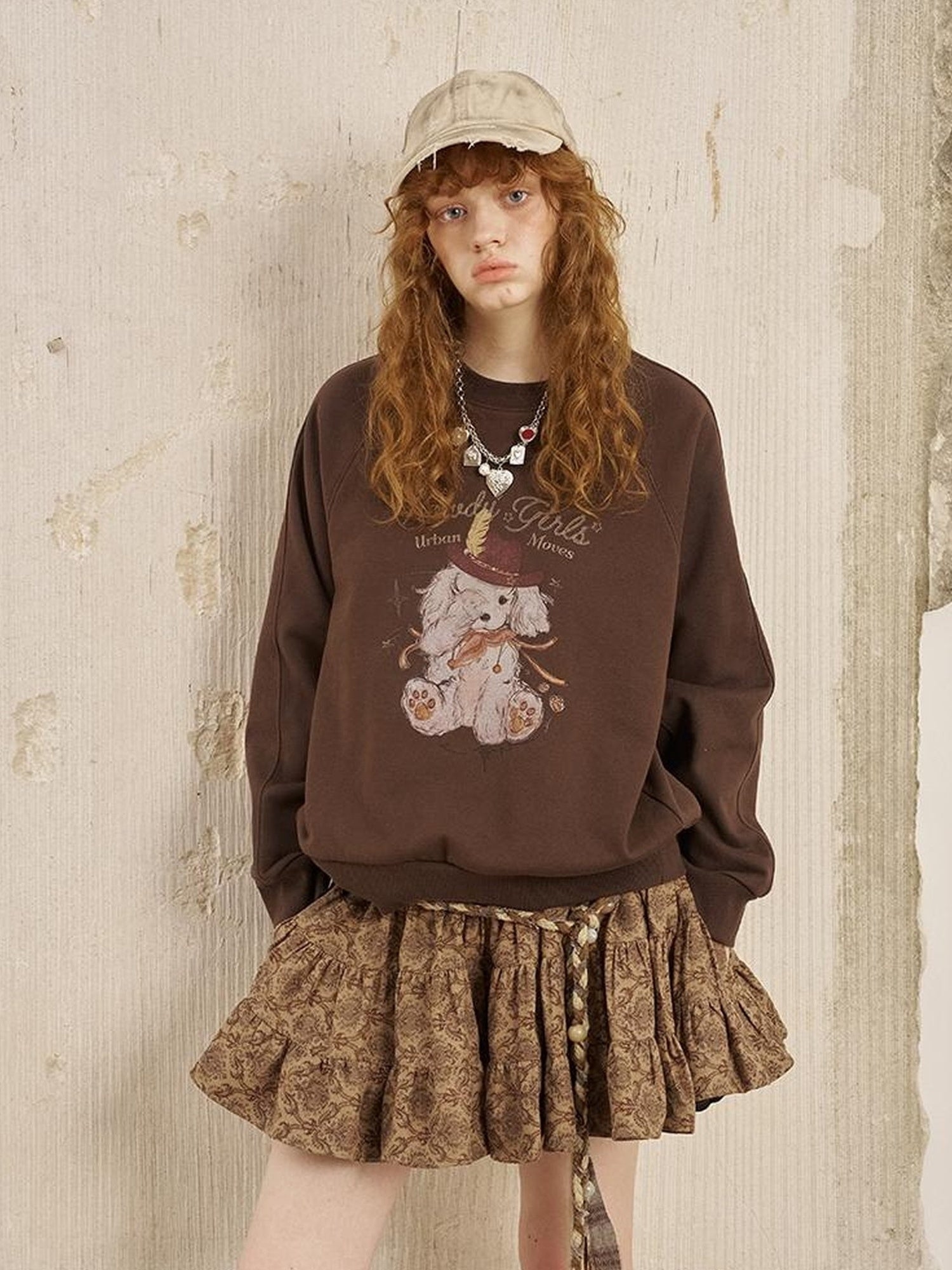 DIDDI MODA Bohemian Floral A Line Mini Puff Skirt