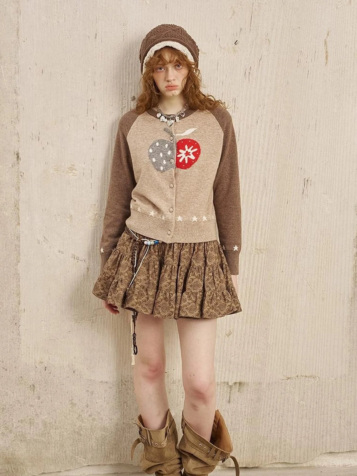 Bohemian Floral A Line Mini Puff Skirt