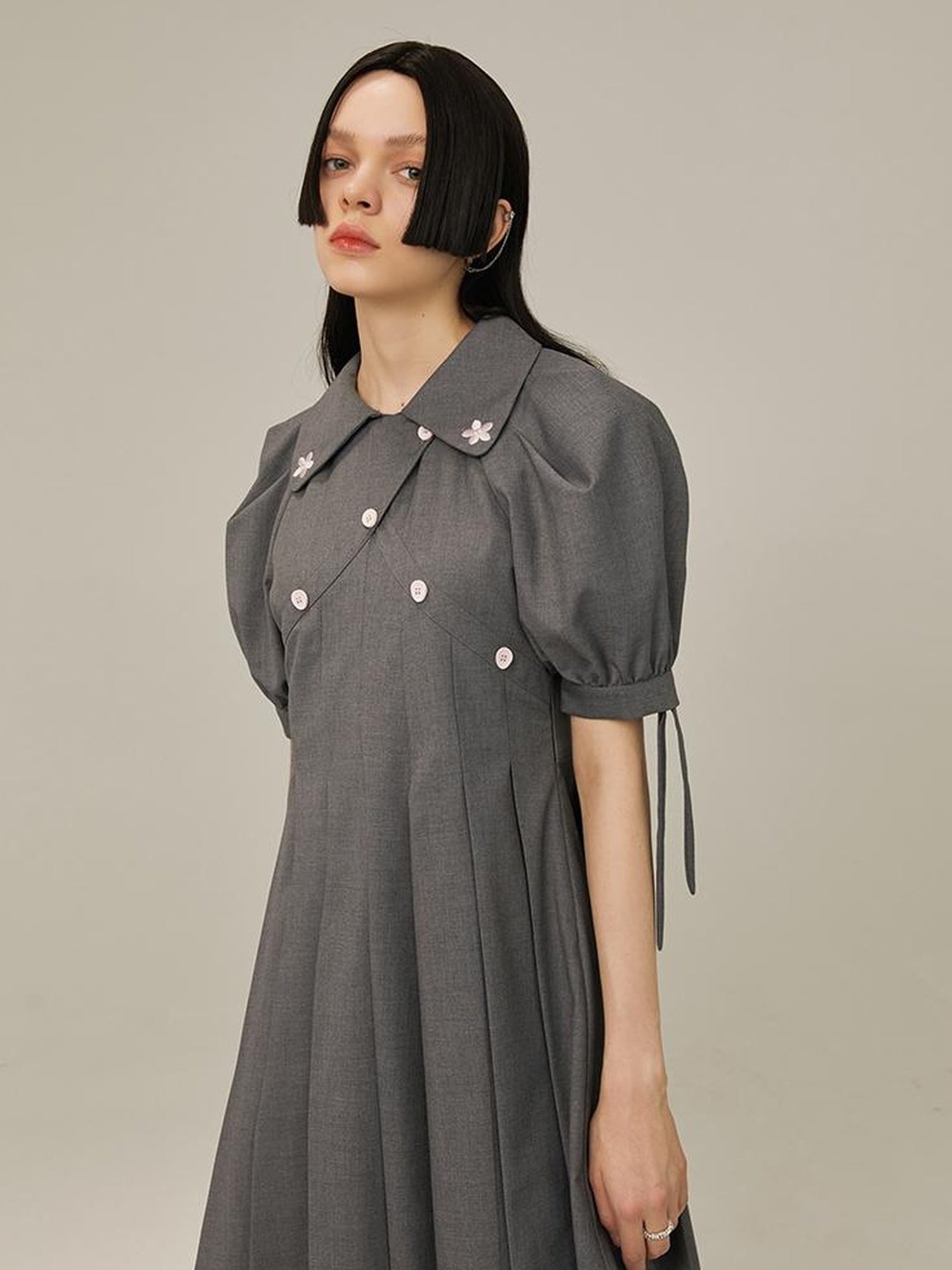 DIDDI MODA Box Sleeve Pleated Asym Skirt