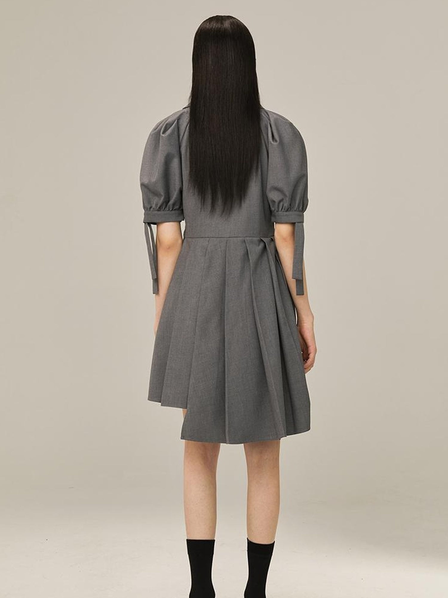 DIDDI MODA Box Sleeve Pleated Asym Skirt