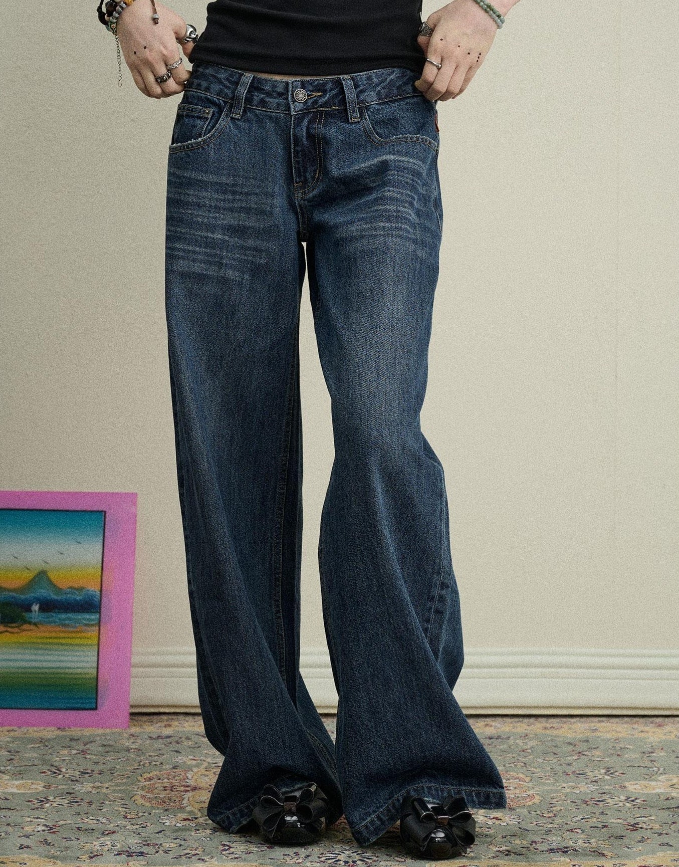 Achihara Breezy Wash Wide Leg Jeans