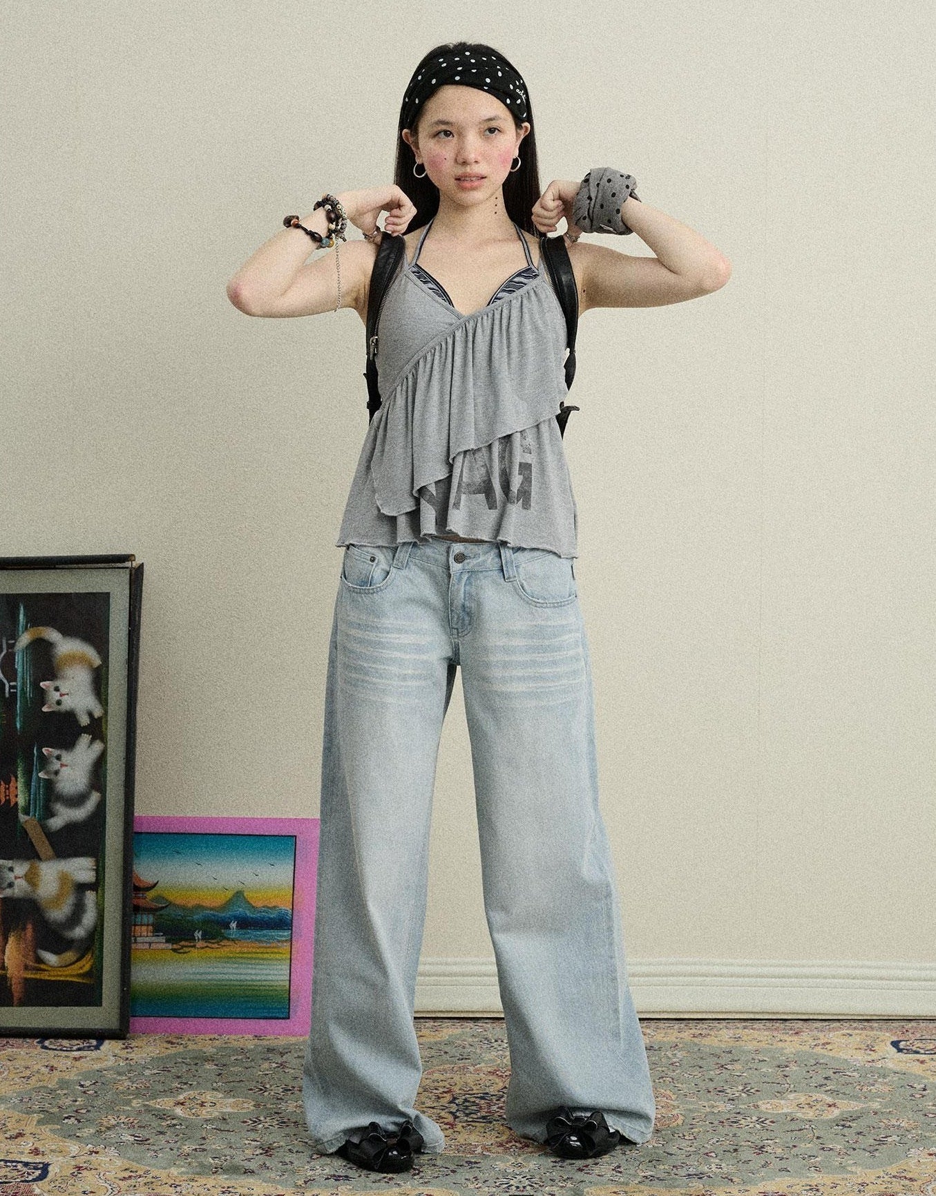 Achihara Breezy Wash Wide Leg Jeans