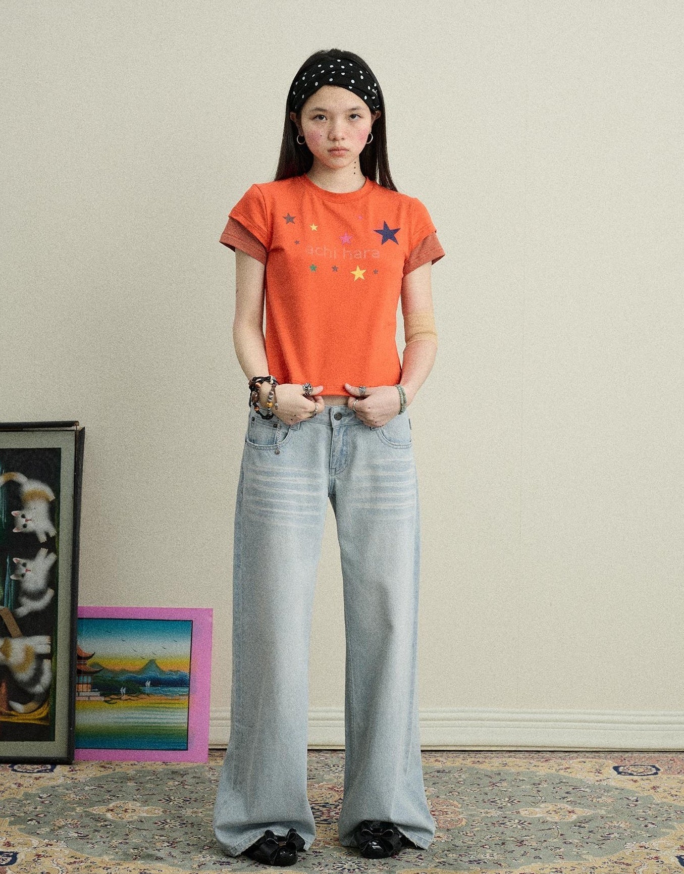 Achihara Breezy Wash Wide Leg Jeans