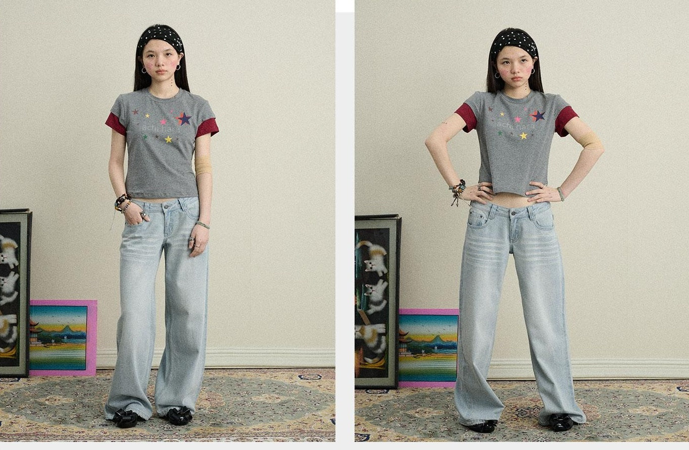 Achihara Breezy Wash Wide Leg Jeans