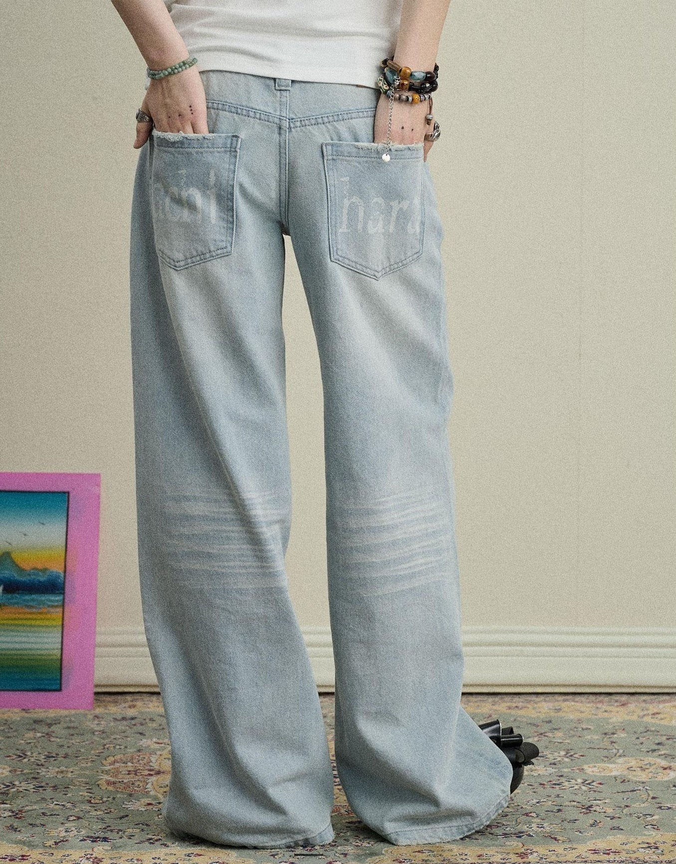Achihara Breezy Wash Wide Leg Jeans