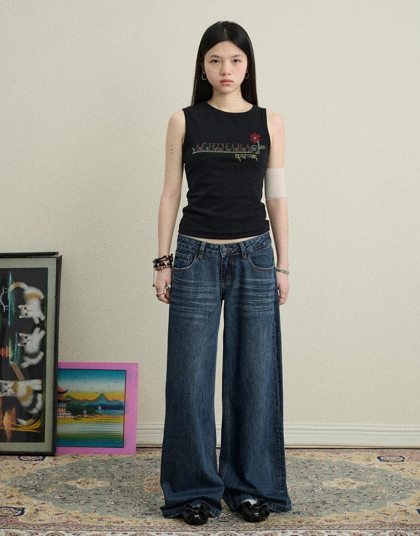 Achihara Breezy Wash Wide Leg Jeans
