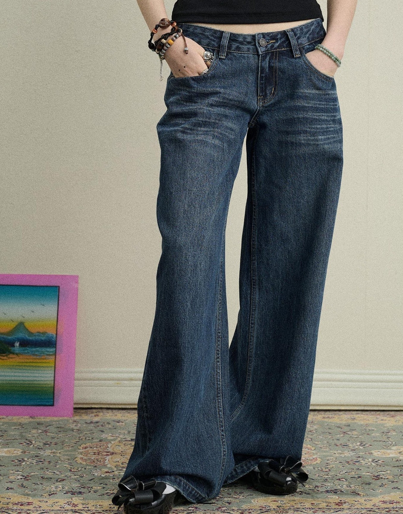 Achihara Breezy Wash Wide Leg Jeans
