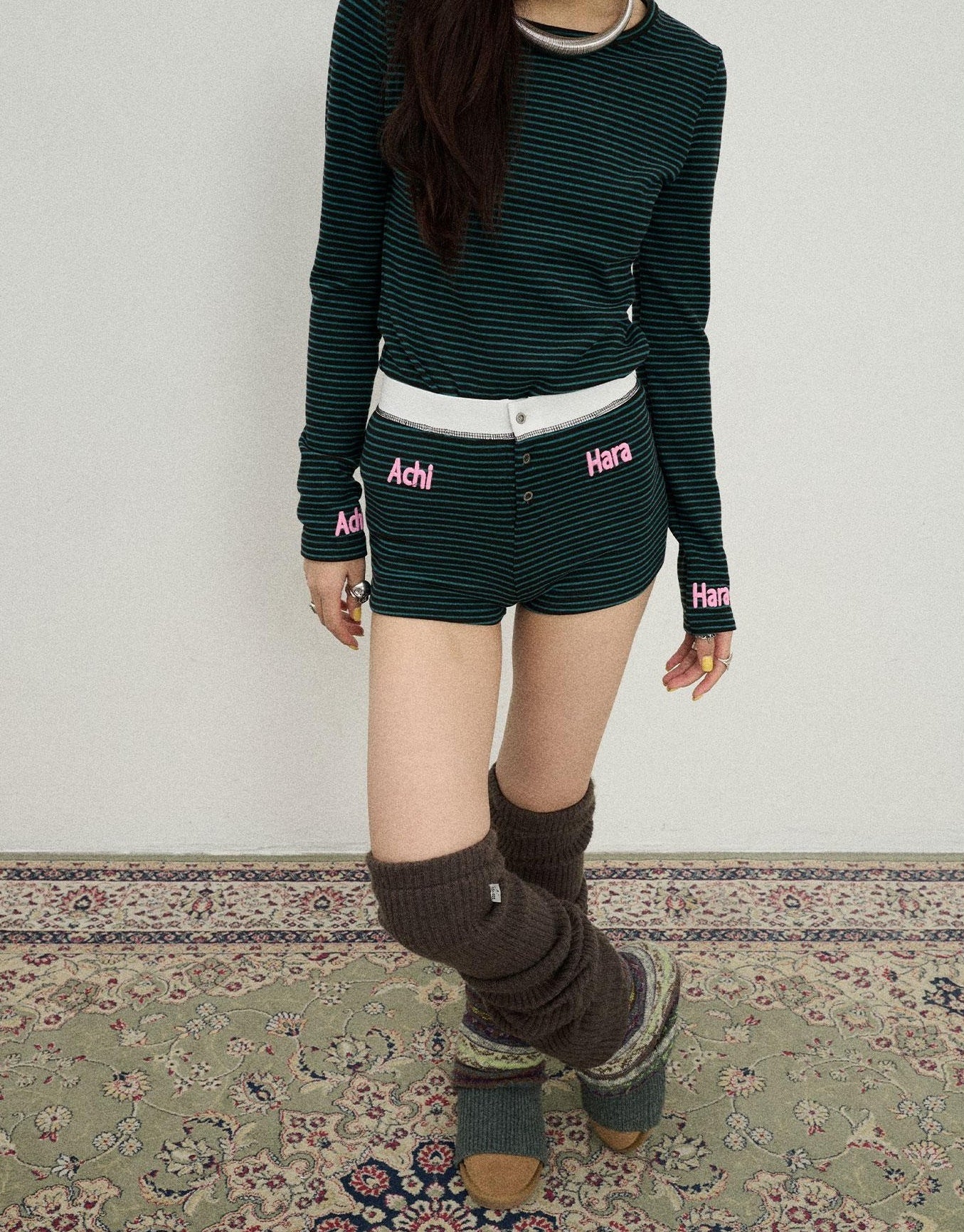 Achihara Breton Raspberry Slim Fit Long Sleeve Tee