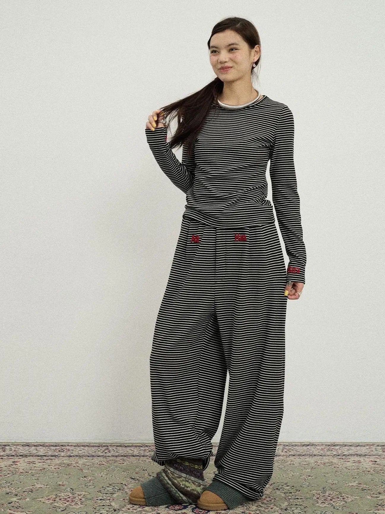Breton Raspberry Slim Fit Long Sleeve Tee