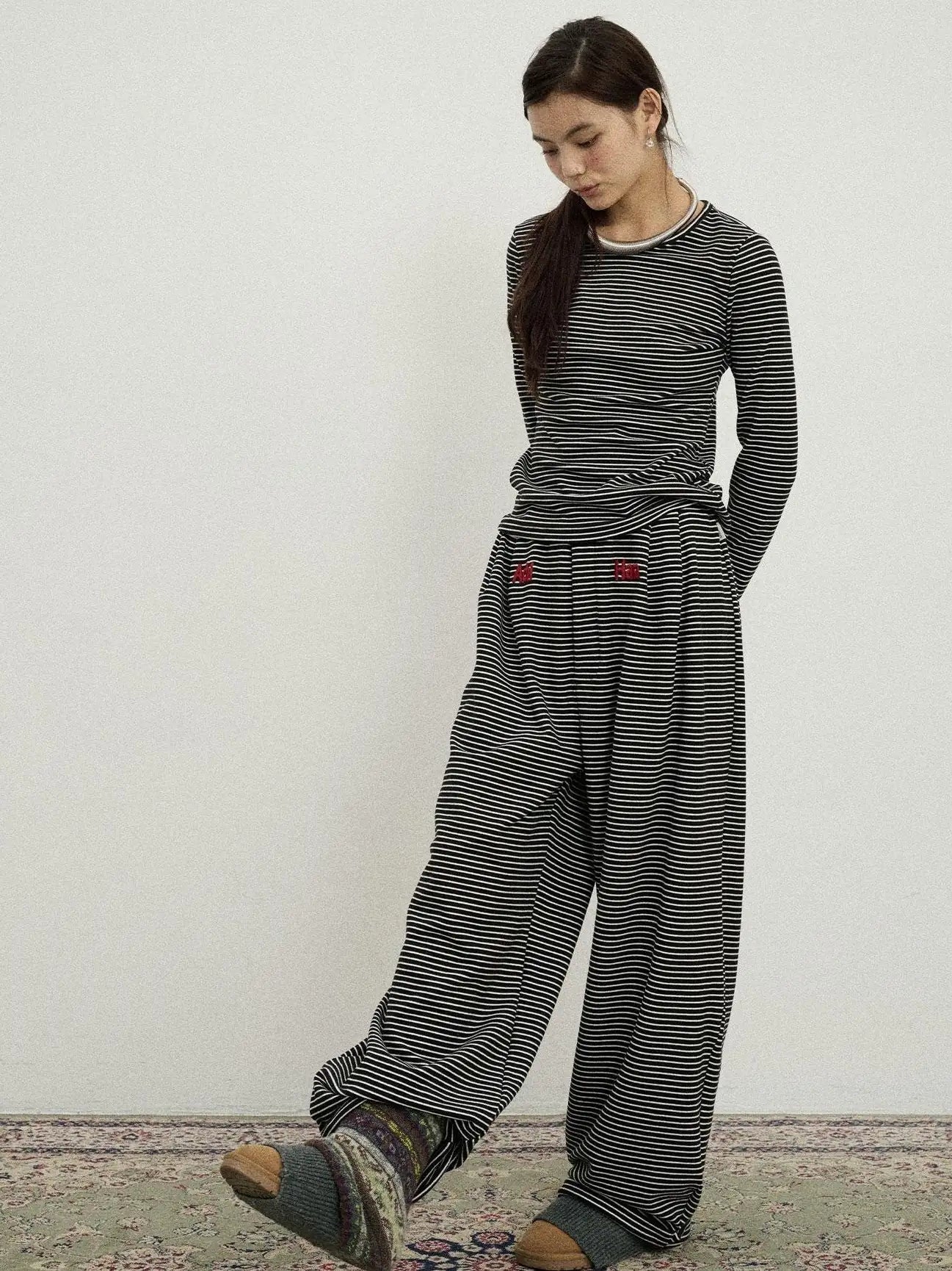 Breton Raspberry Slim Fit Long Sleeve Tee