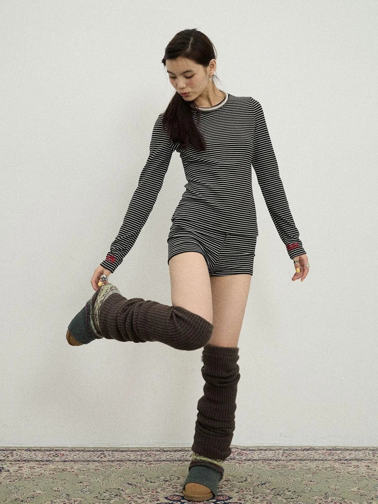 Breton Raspberry Slim Fit Long Sleeve Tee