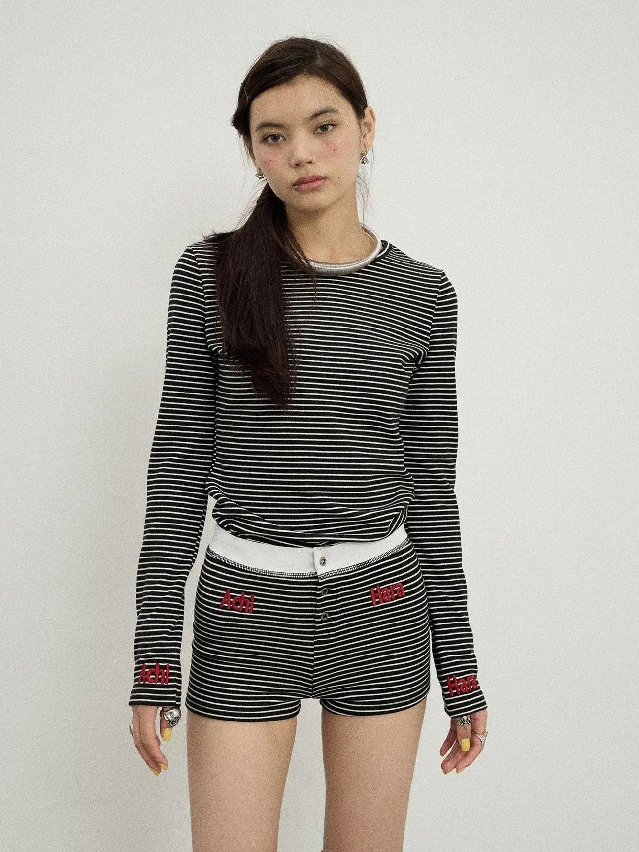 Breton Raspberry Slim Fit Long Sleeve Tee