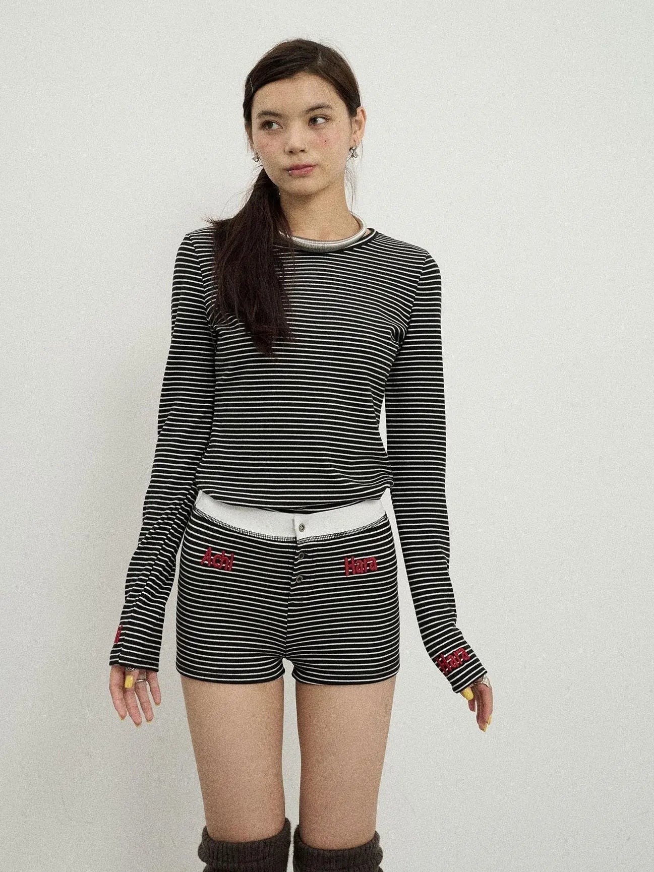 Breton Raspberry Slim Fit Long Sleeve Tee